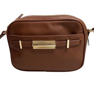 TED BAKER London Women’s Leather Crossbody Brown Bag New Without Tags Double Zip